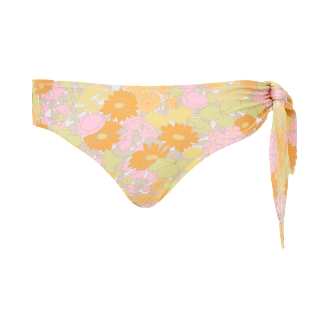 (W) 끌로에 선블리치드 플라워 프린트 비키니 바텀 멀티컬러 핑크((W) Chloe Sunbleached Flower Print Bikini Bottoms Multicolor Pink)