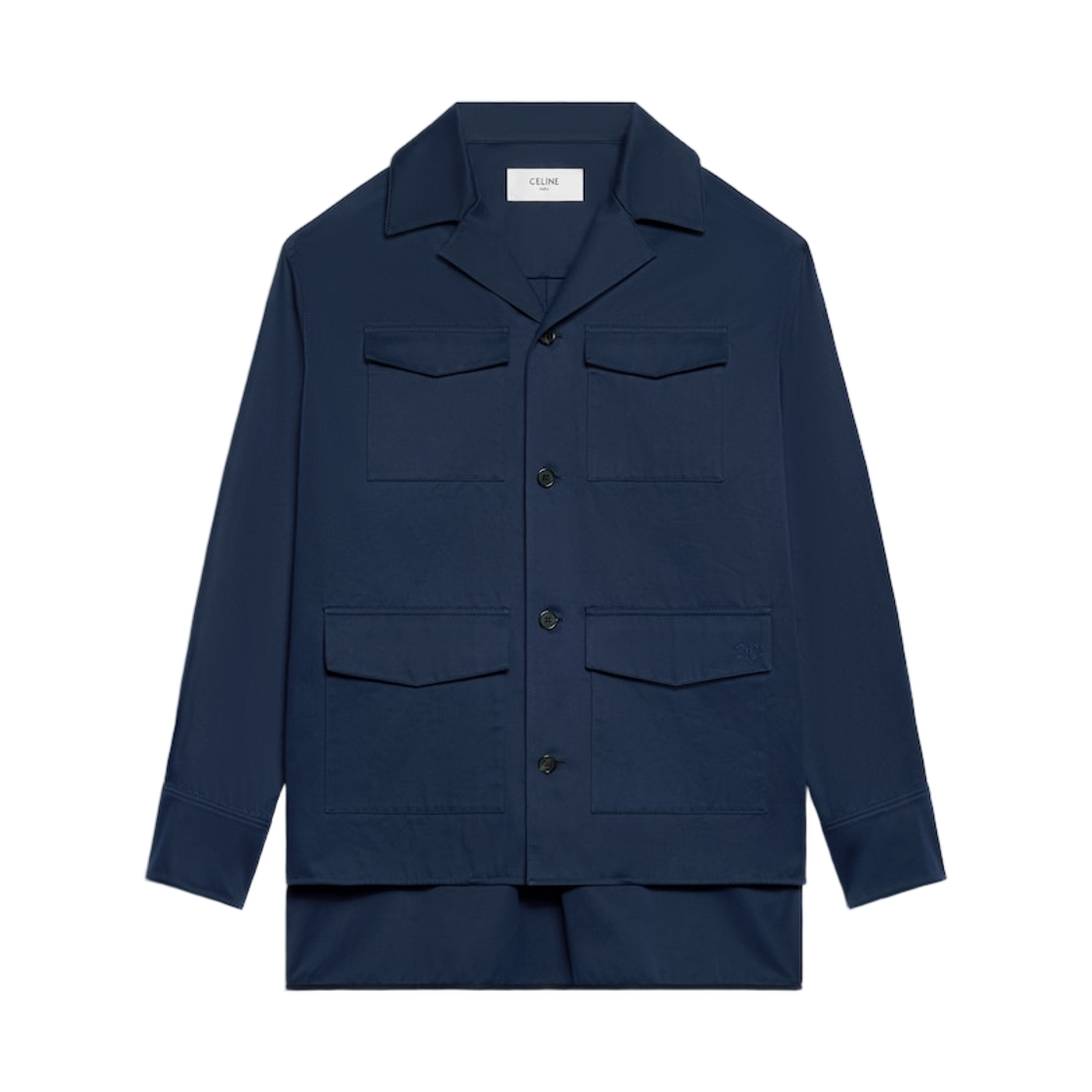 셀린느 오버셔츠 코튼 사틴 네이비(Celine Overshirt in Cotton Satin Navy) - 1