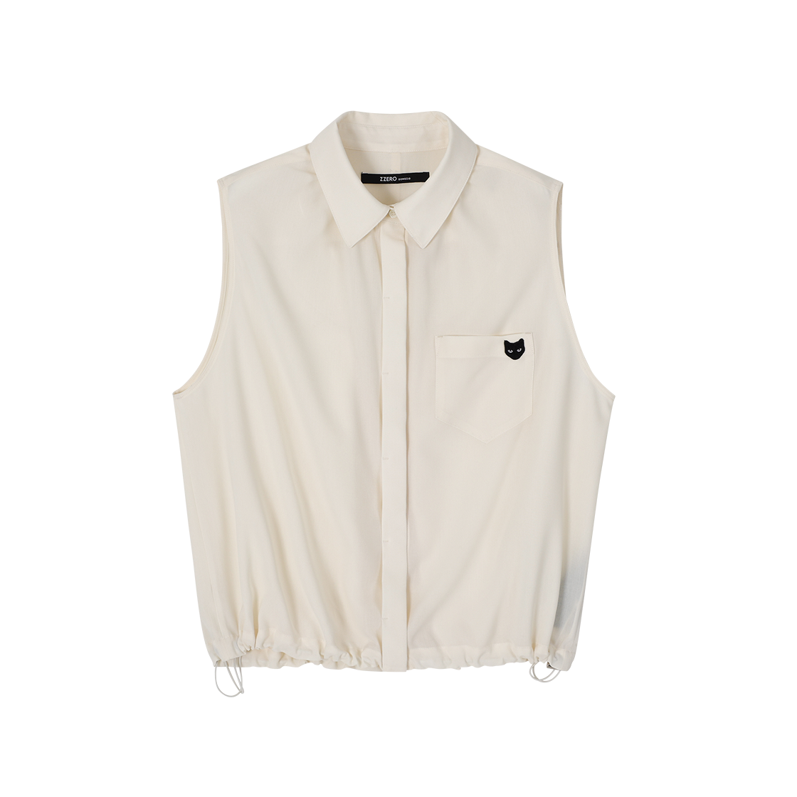 WH3SH802CR (W) SONGZIO ZZERO Panther Shrring Sleeveless Shirts Cream