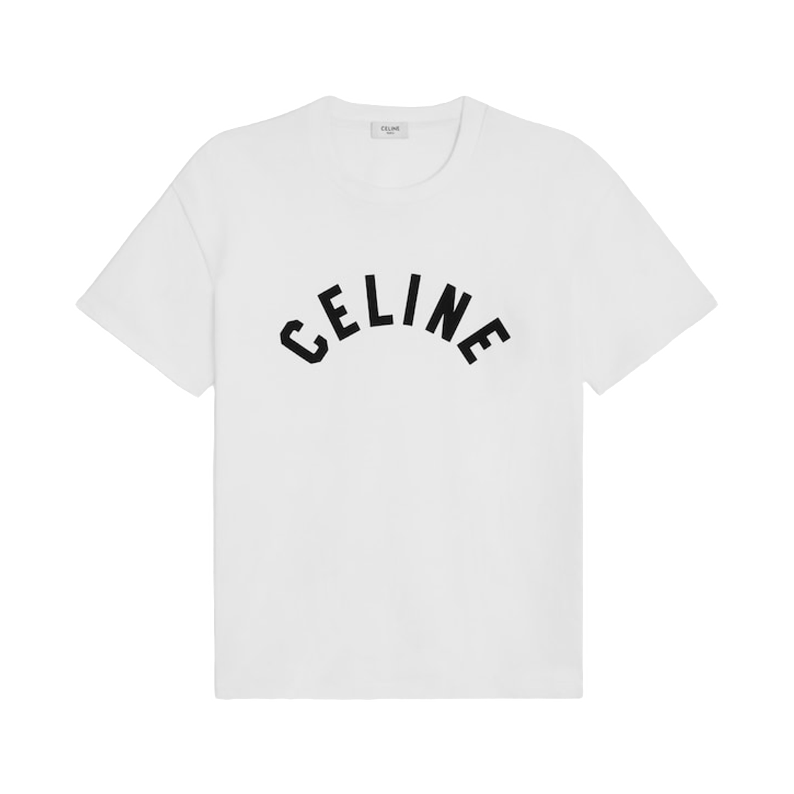 RX0HU1242-GFP9 Celine T-Shirt in Cotton Jersey Optic White Black