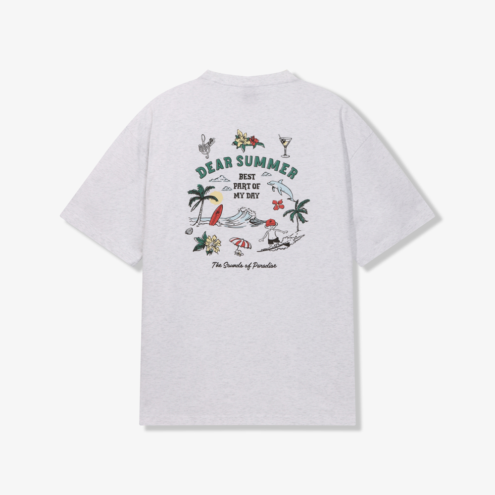 [6% 적립] 휠라 Coldwave+ 썸머 일러스트 반팔티 화이트멜란지([6% 적립] FILA Coldwave+ Summer Illustration T-Shirt White Melange) - 2