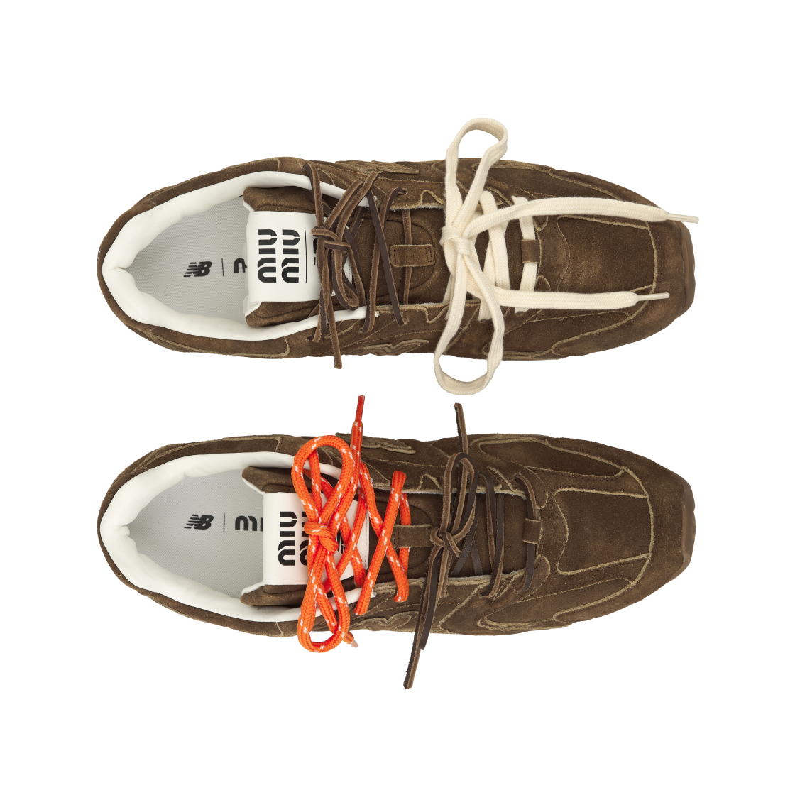 (W) 뉴발란스 x 미우 미우 530 스웨이드 메쉬 스니커즈 시나몬((W) New Balance x Miu Miu 530 Suede Mesh Sneakers Cinnamon) - 5