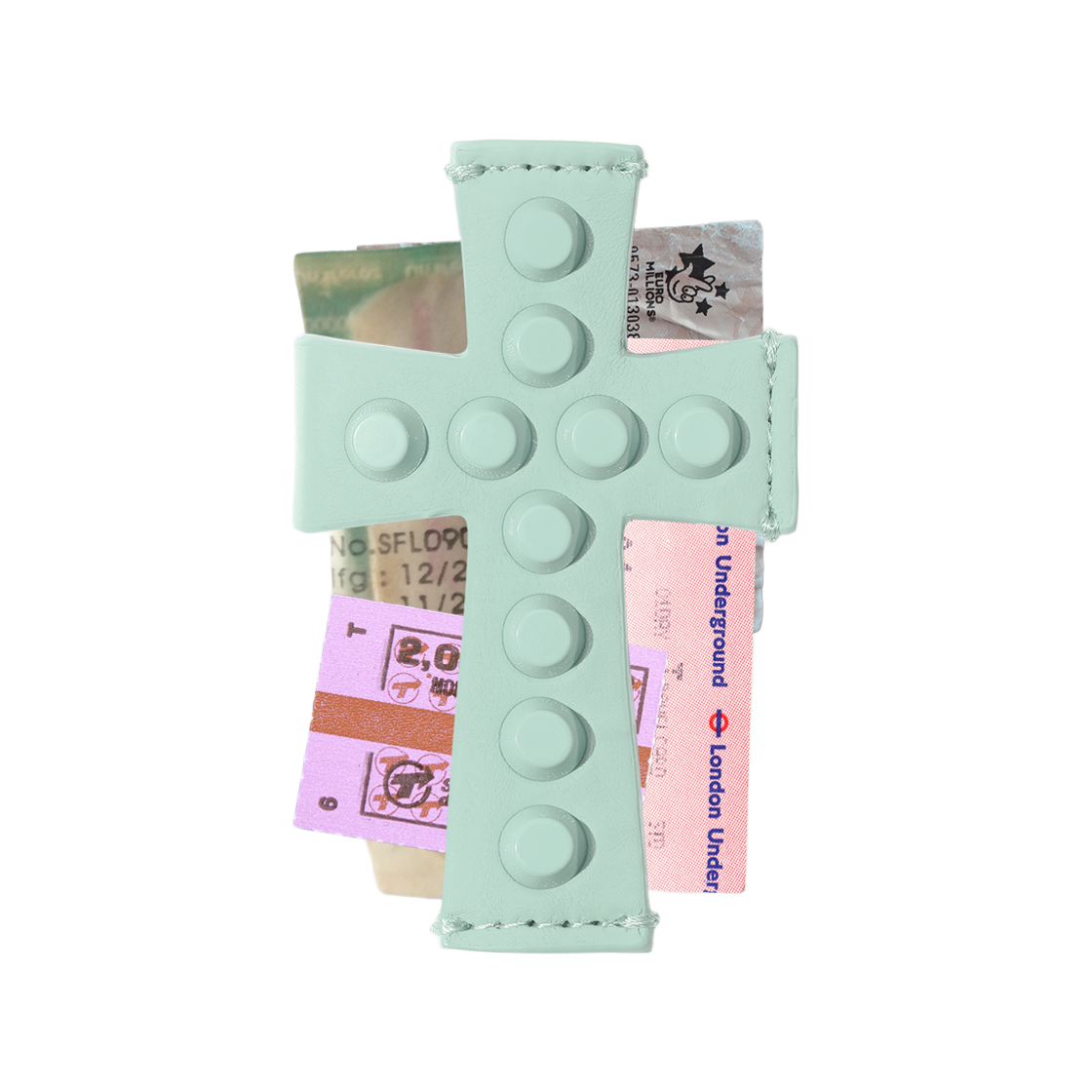 스컬프터 크로스 스터드 스트랩 월렛 민트(Sculptor Cross Stud Strap Wallet Mint) - 1