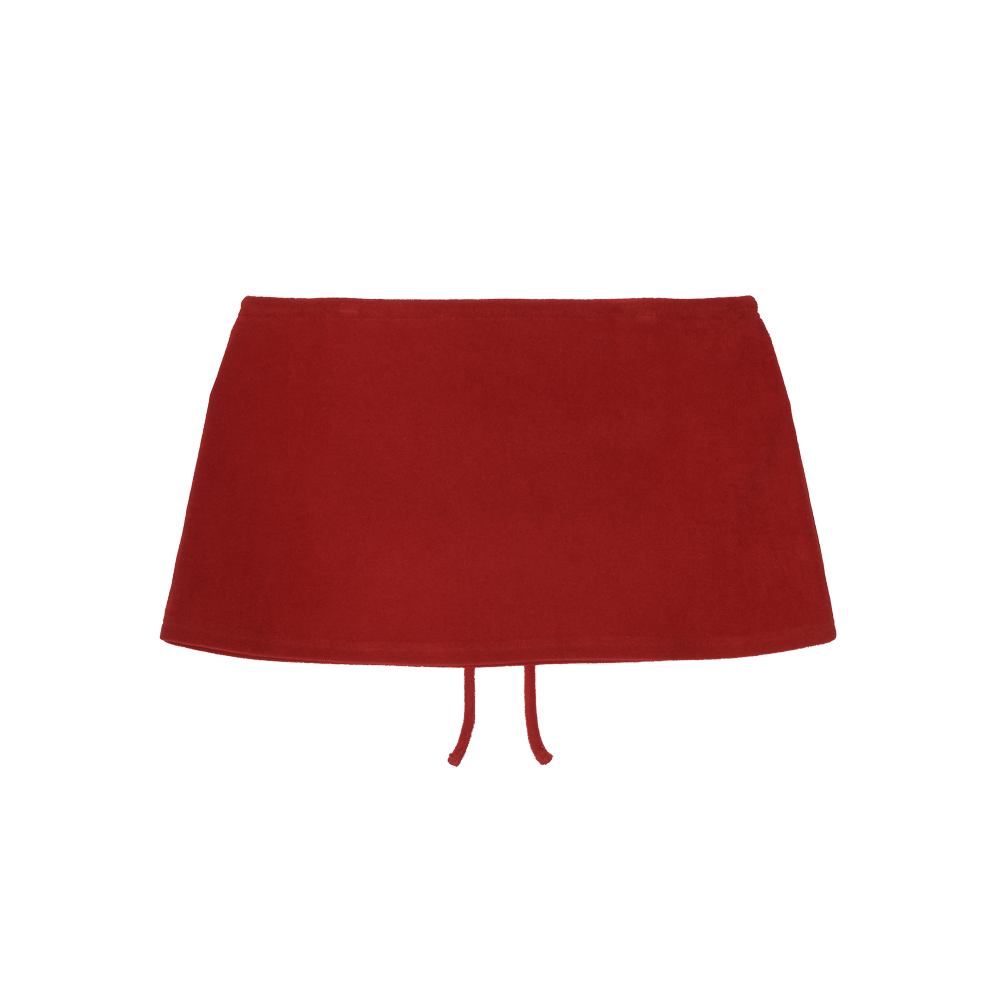 [더블적립] 지비에이치 어패럴 테리 미니 스커트 / 레드([더블적립] GBH APPAREL Terry Mini Skirt / Red) - 2
