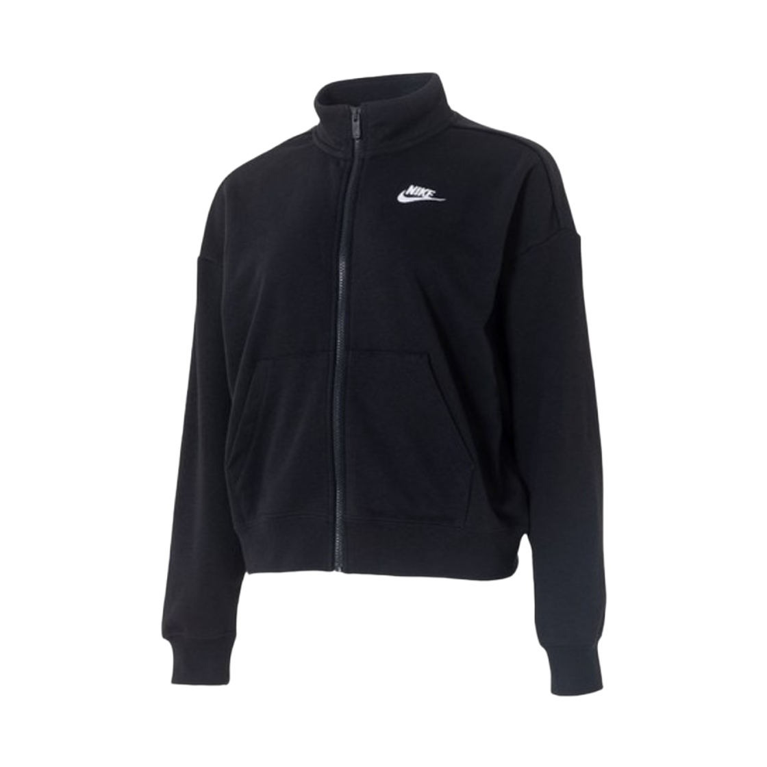 HV2734-010 (W) Nike NSW Club Fleece Loose Track Jacket Black White - Asia