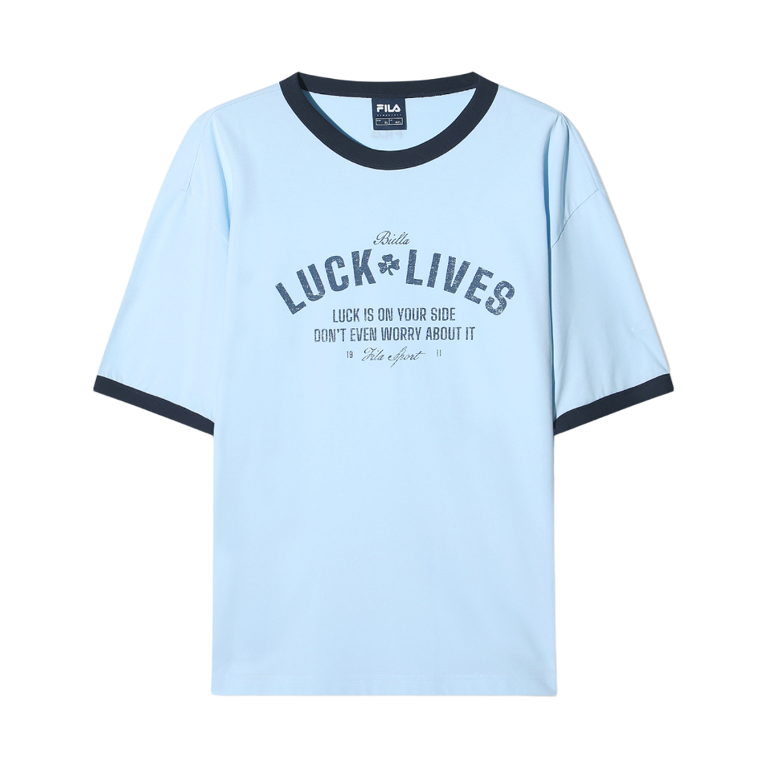 [6% 적립] 휠라 Coldwave+ 링거 그래픽 반팔티 라이트블루([6% 적립] FILA Coldwave+ Ringer Graphic T-Shirt Light Blue)