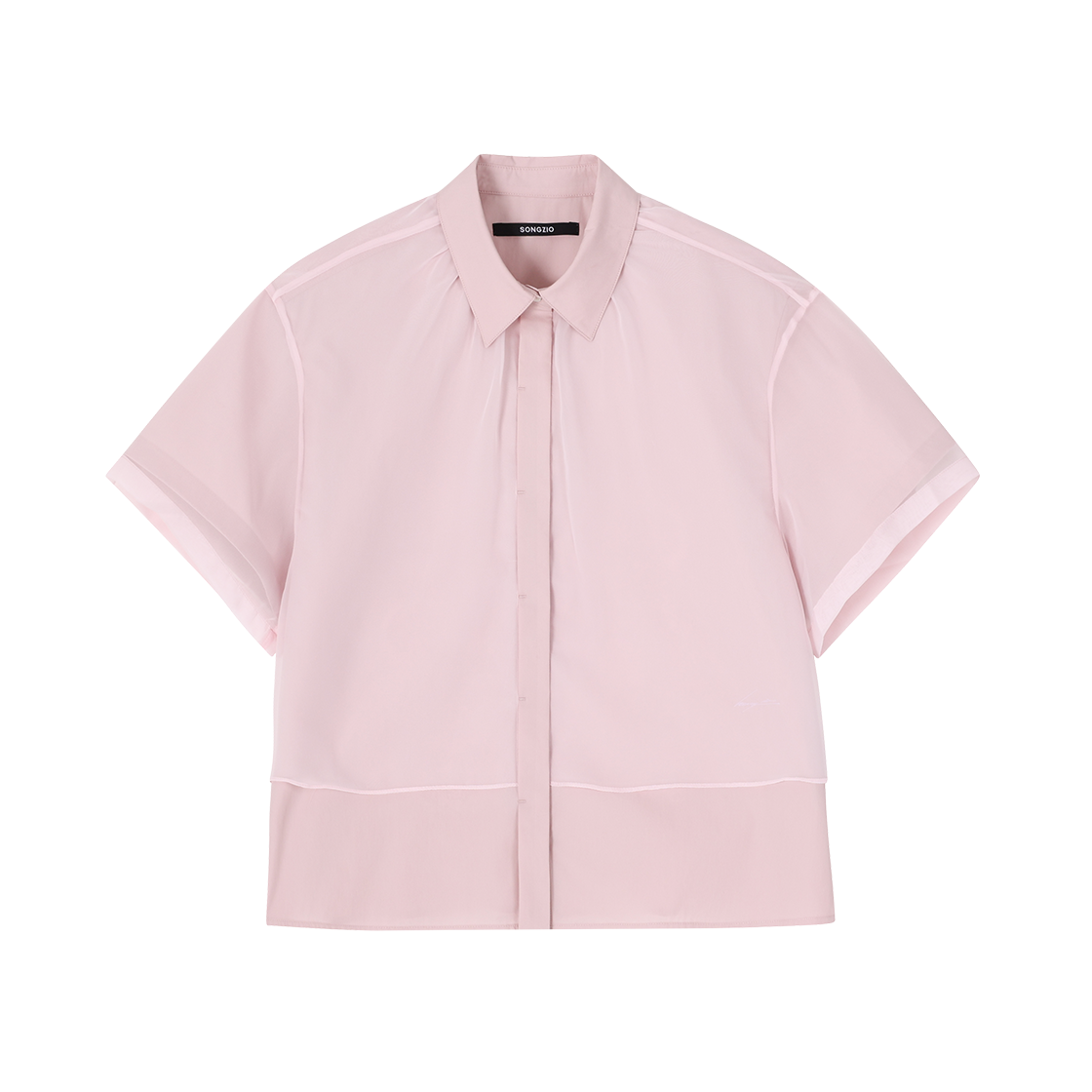 WH3SH711PK (W) SONGZIO COLLECTION Mirrored Youth Embroidered Half Shirt Pink