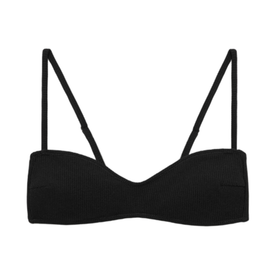 (W) 글로니 G 와플 비키니 탑 블랙((W) Glowny G Waffle Bikini Top Black) - 1