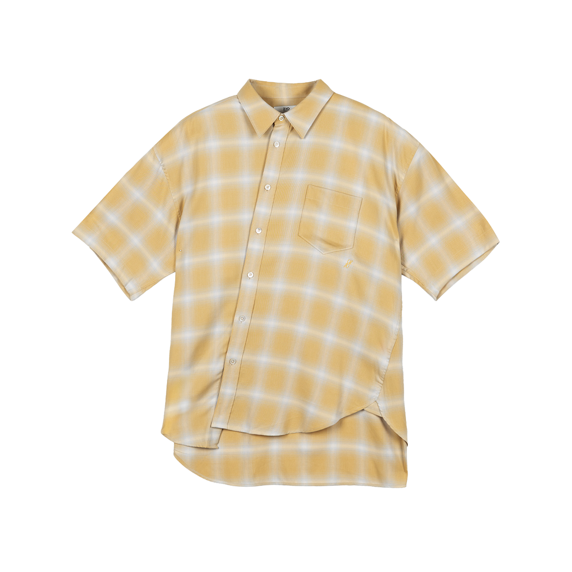지오송지오 라울 뒤피 어시메트릭 체크 하프 셔츠 옐로우 BI3SH310YE(ZIOSONGZIO COLLECTION Raoul Dufy Asymmetric Check Half Shirt Yellow) - 2