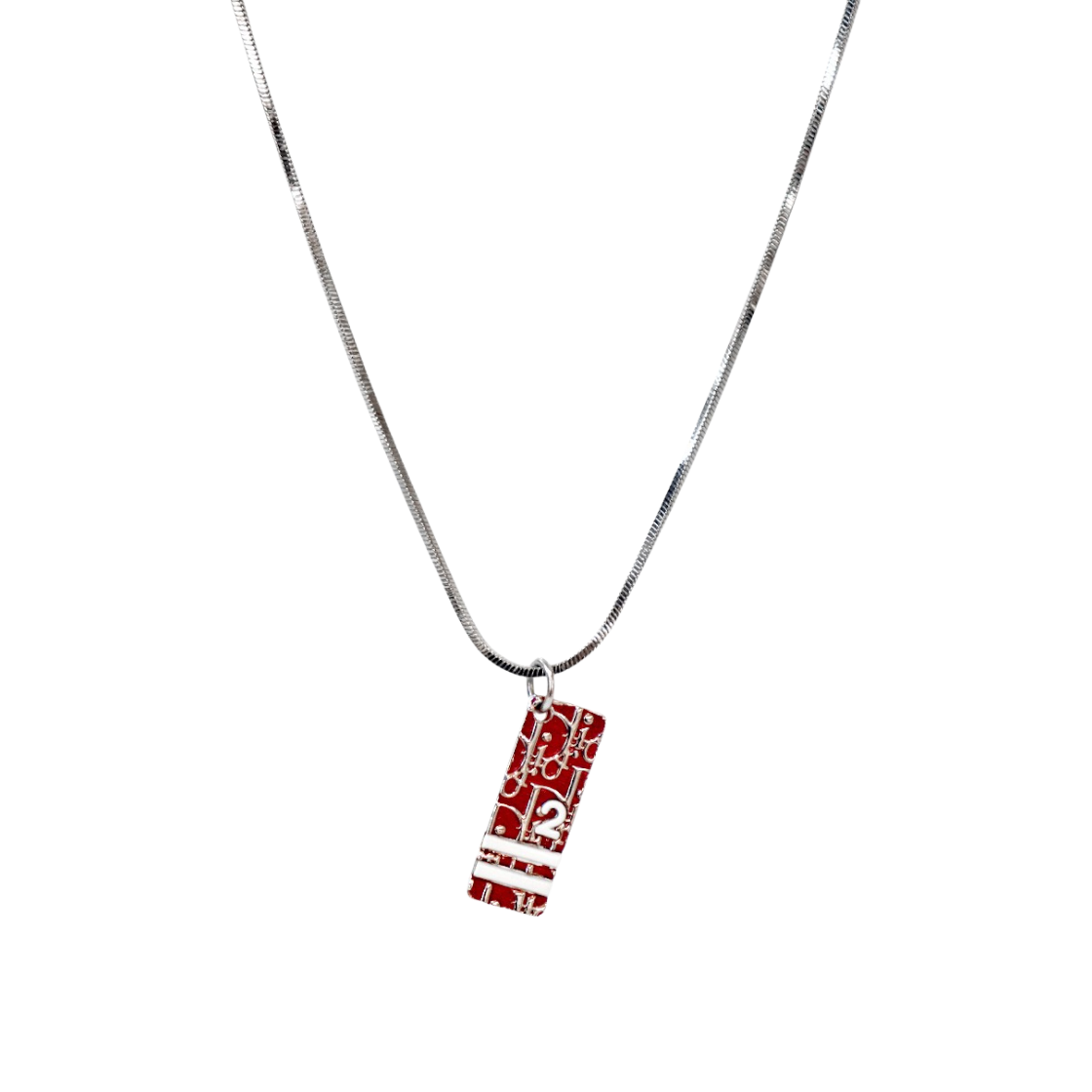 ITIECE395IS3 Dior Red Trotter Silver Necklace A-B52172