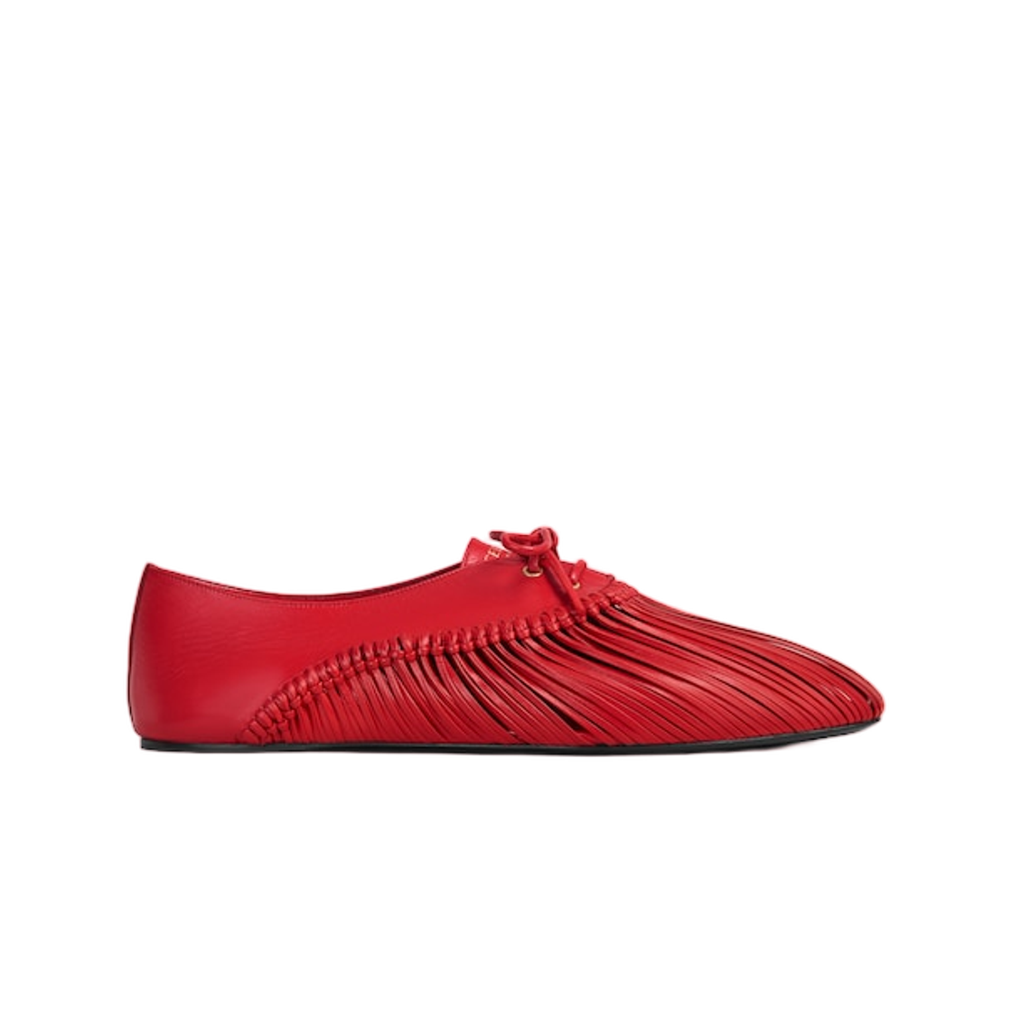 (W) 셀린느 발레 레이스업 슈 고트스킨 울트라 레드((W) Celine Ballet Lace Up Shoe in Goatskin Ultra Red)