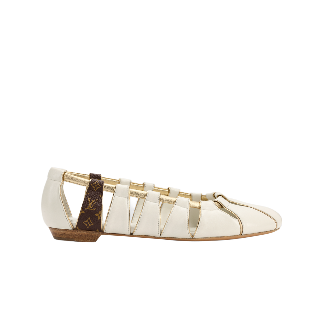 - (W) Louis Vuitton Spike Flat Ballerinas Ecru White