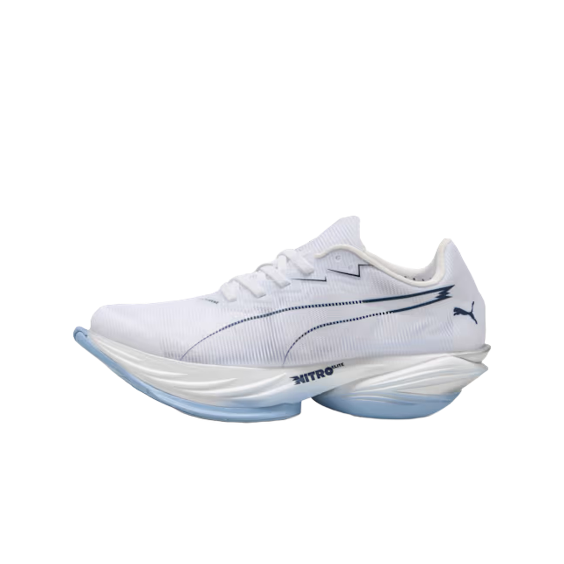 (W) 푸마 패스트-R 나이트로 엘리트 3 푸마 화이트 샴브레이 블루((W) Puma Fast-R Nitro Elite 3 Puma White Chambray Blue) - 2