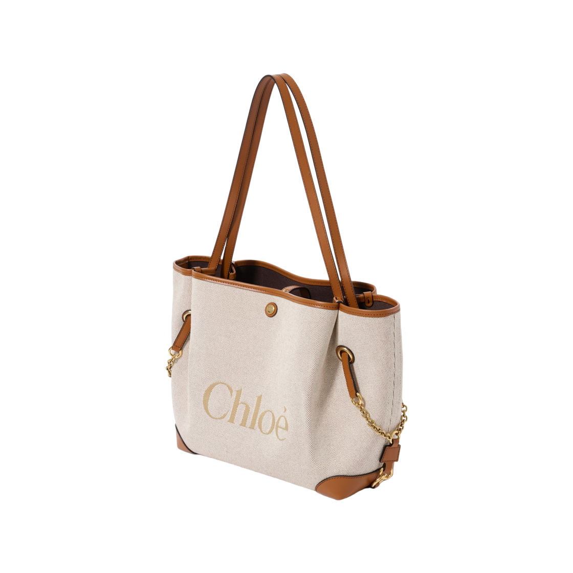 끌로에 클로버 더블 캐리 백 캔버스 클레이 브라운(Chloe Clover Double Carry Bag in Canvas Clay Brown) - 2