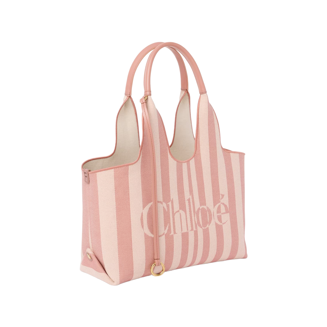 끌로에 스트라이피 이스트 웨스트 토트백 자카드 누가(Chloe Stripy East West Tote Bag in Jacquard Nougat) - 2