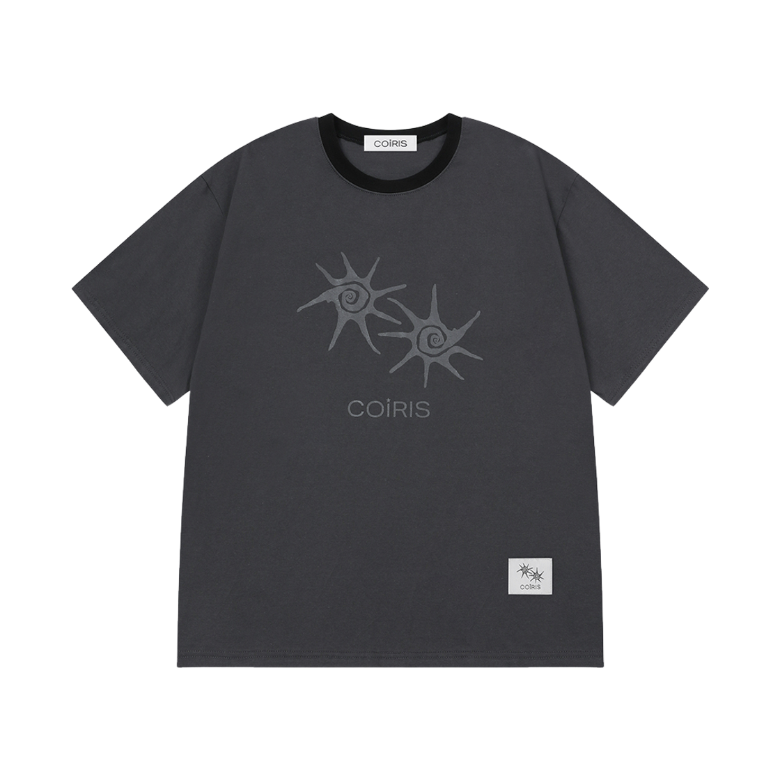 코이리스 솔루나 배색 반팔 티 남녀공용 차콜(Coiris Soluna Half T Unisex Charcoal) - 3