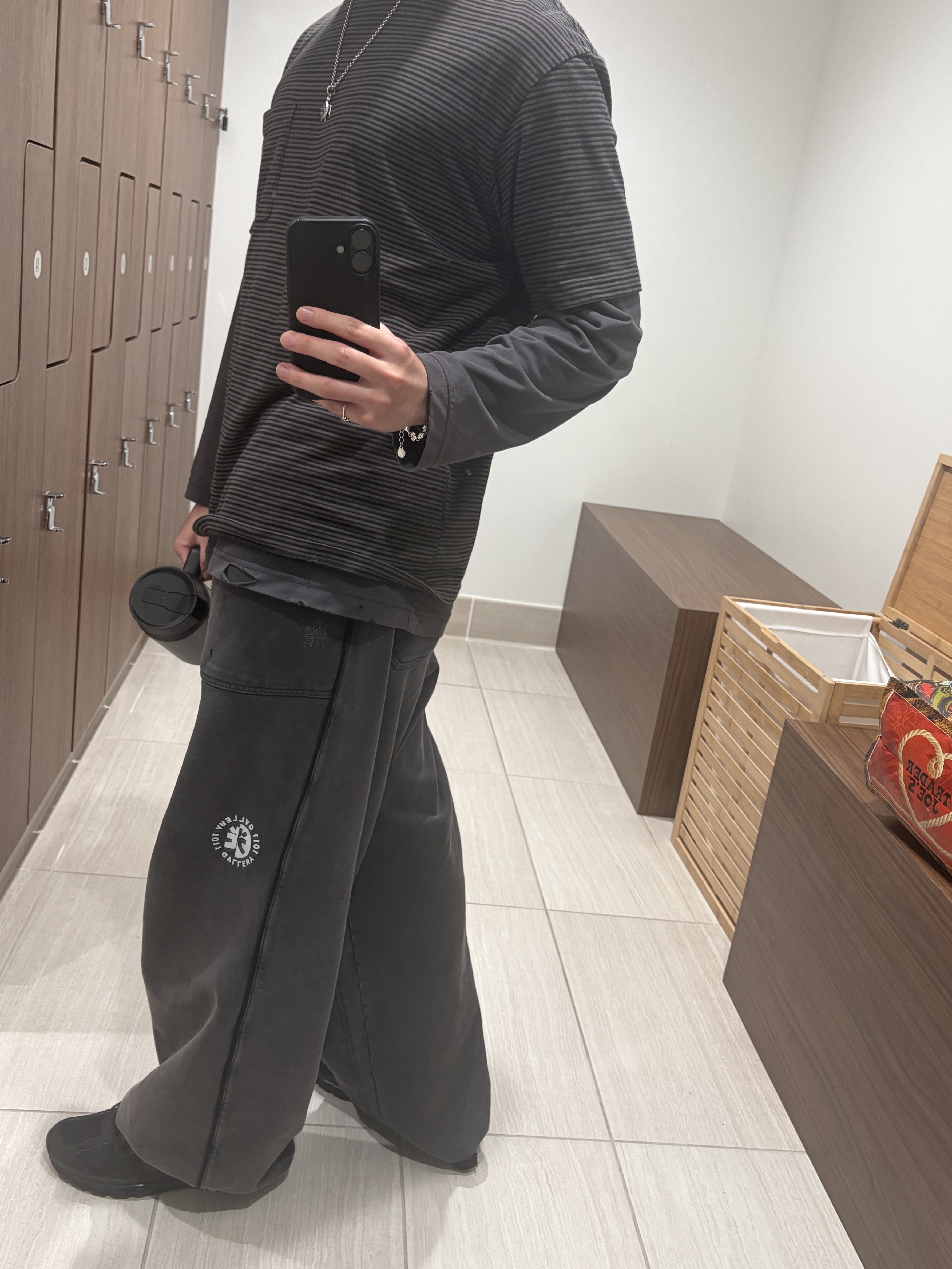 [프리오더] Polyteru 925 Silver Pendant Sea Turtle, Polyteru 1011 Fatigue Sweatpants 1.2v Dark Purple Navy 착용 스타일 - 2