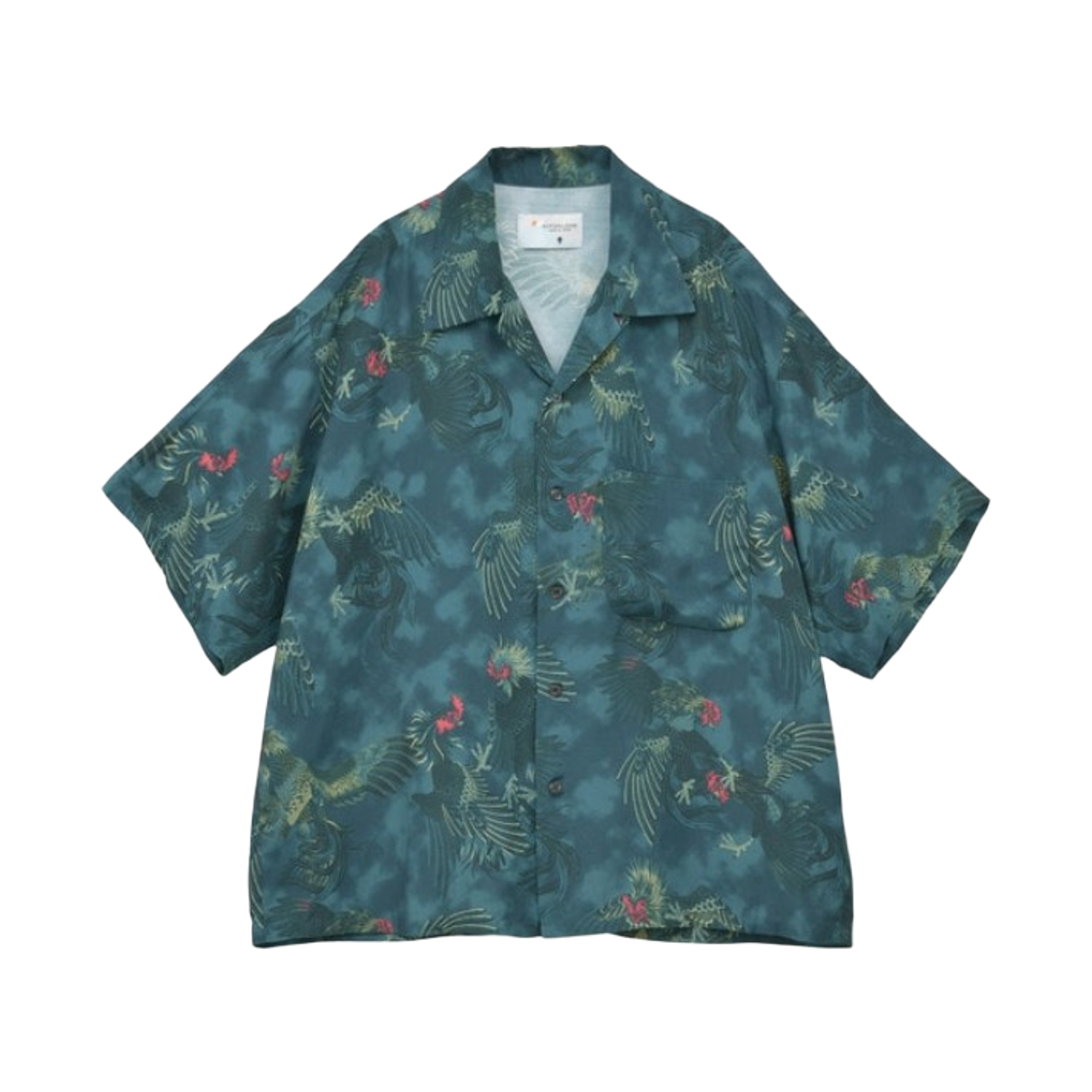 A2859FB115 Converse Tokyo x Nipoaloha Shamo Short Sleeve Shirt Blue Green