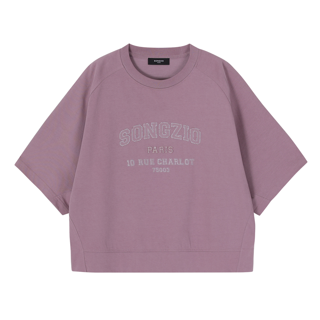 WH3TS316VI (W) SONGZIO Washed Varsity Dolman T Shirt Violet