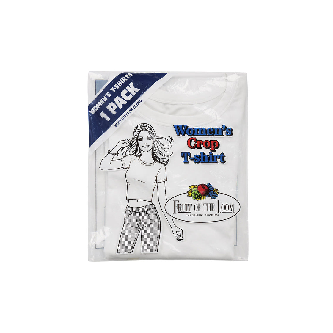 프룻오브더룸 Womens 슬림 크롭티셔츠 화이트(fruitoftheloom Womens Slim Crop T-shirts WHITE) - 4