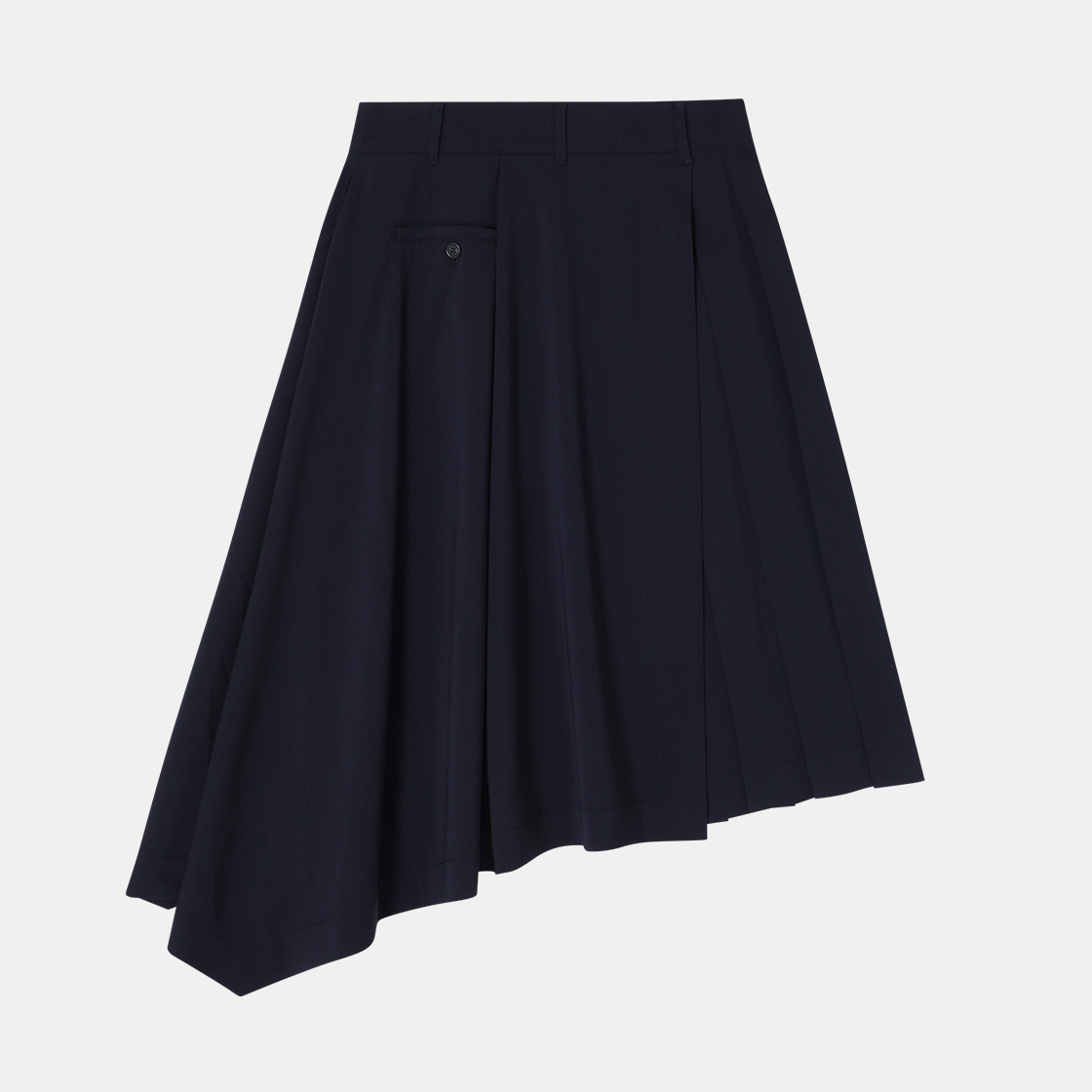 (W) 송지오 컬렉션 어시메트릭 플리츠 스커트 네이비((W) SONGZIO COLLECTION Asymmetric Pleats Skirt Navy) - 2