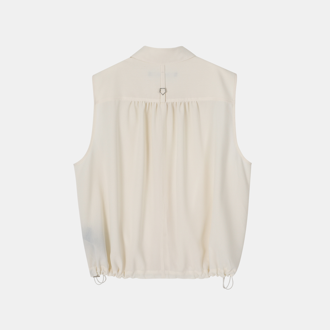 (W) 송지오 지제로 팬서 셔링 슬리브리스 셔츠 크림((W) SONGZIO ZZERO Panther Shrring Sleeveless Shirts Cream) - 2