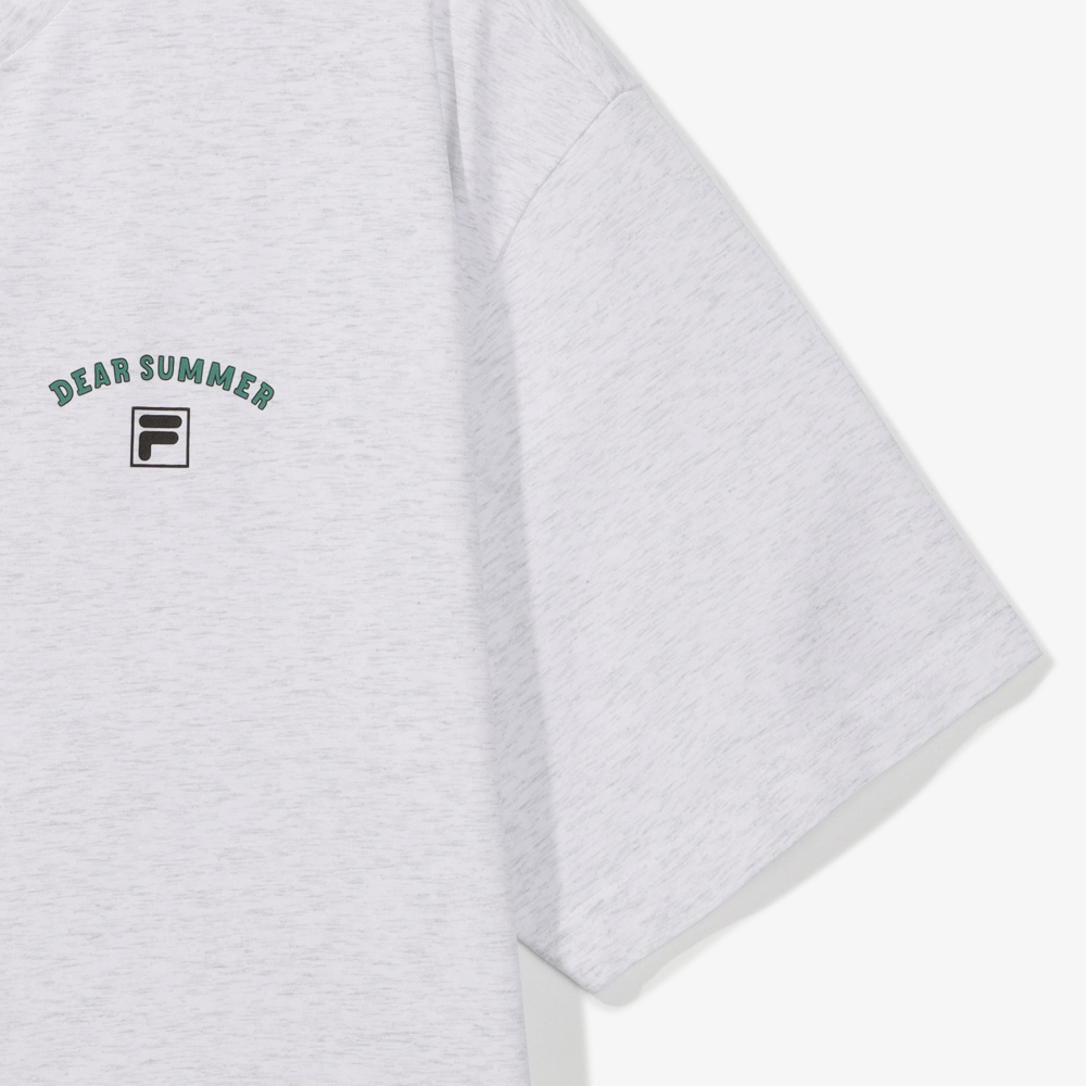 [6% 적립] 휠라 Coldwave+ 썸머 일러스트 반팔티 화이트멜란지([6% 적립] FILA Coldwave+ Summer Illustration T-Shirt White Melange) - 4
