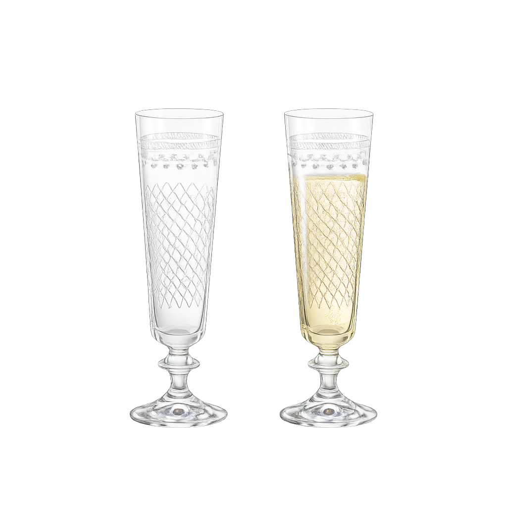 크리스탈렉스 마담 캐롤린카 샴페인잔 (205ml) 2p(Crystalex Madame Karolinka Champagne Glass (205ml) 2p Set)