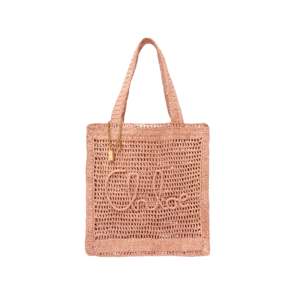 CH25US901P0824M Chloe Summer Banana Tote Bag in Raffia Summery Beige