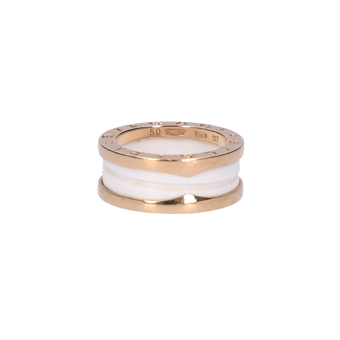 ITWMDDB556IM Bulgari B.Zero1 Ceramic Rose Gold & White
