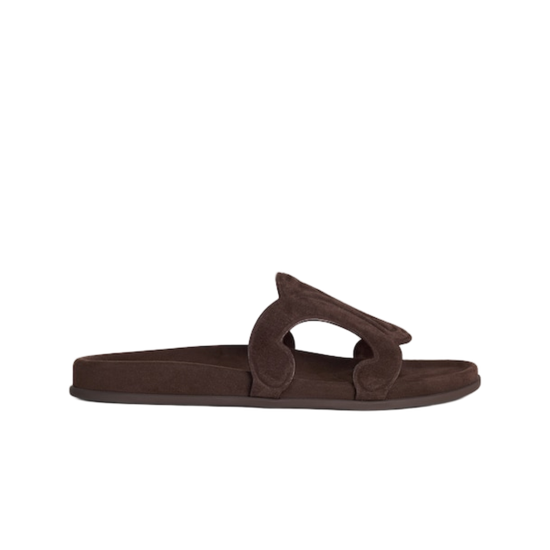 셀린느 트리옹프 슬라이드 스웨이드 카프스킨 다크 브라운(Celine Triomphe Slide in Suede Calfskin Dark Brown)