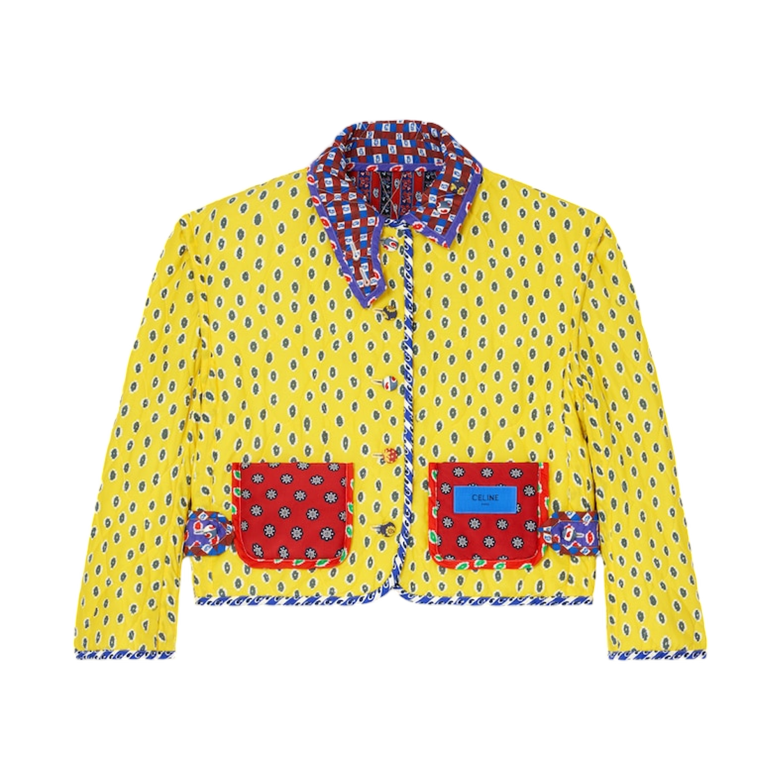 (W) 셀린느 패치워크 자켓 실크 앤 코튼 멀티컬러((W) Celine Patchwork Jacket in Silk and Cotton Multicolor) - 2