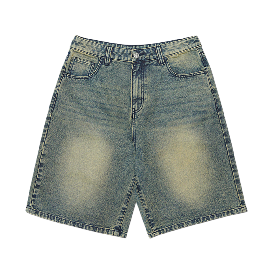 NMSS62SP03WBL NOMANUAL Washed Denim Half Pants Washed Blue