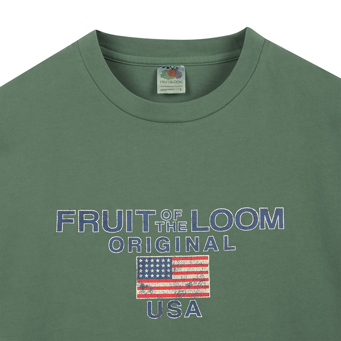 프룻오브더룸 피그먼트 USA 그래픽 티셔츠 그린(fruitoftheloom Pigment USA Graphic T-shirts GREEN) - 3