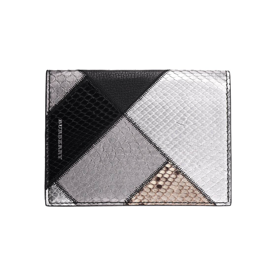IT47RPH7M7WF Burberry Python Calfskin Passport Holder Gray & Black