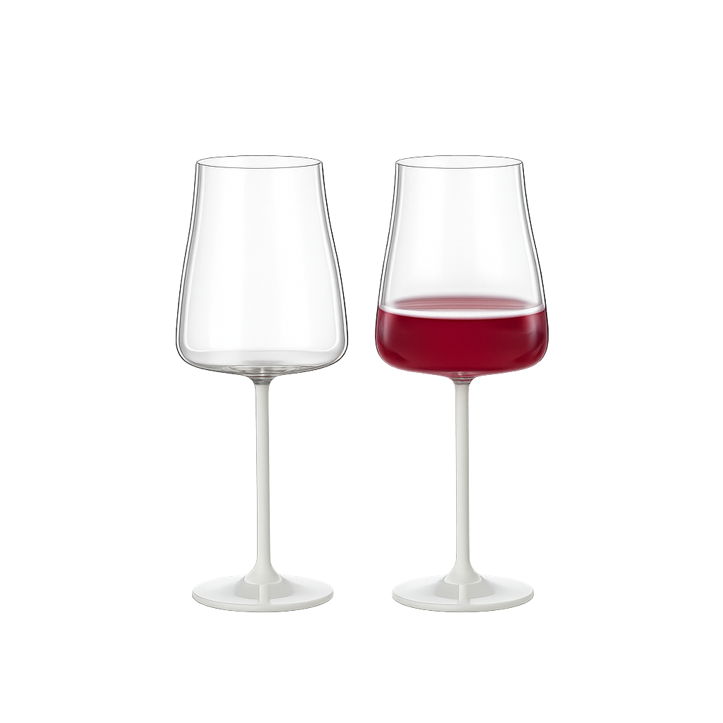 크리스탈렉스 블랙앤화이트 알렉스 레드 와인잔 스템 화이트 2p(Crystalex Black & White Alex Red Wine Glass White Stem 2p Set)