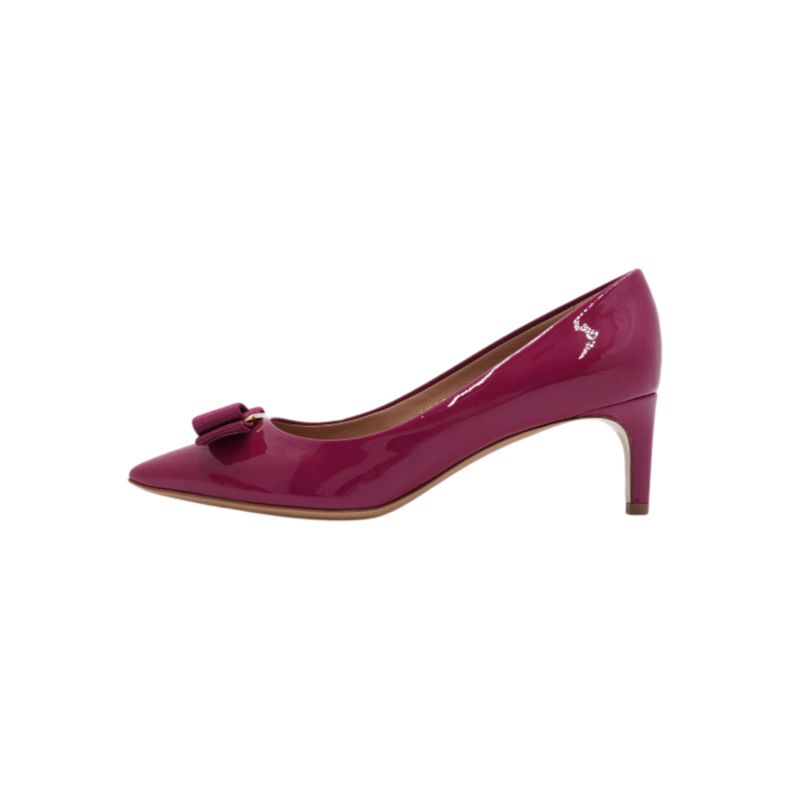 페라가모 ZX15564 퍼플 페이던트 금장 바라로고 펌프스 여성 구두aa64688(Ferragamo ZX15564 Purple Patent Leather Bar Logo Pumps) - 1