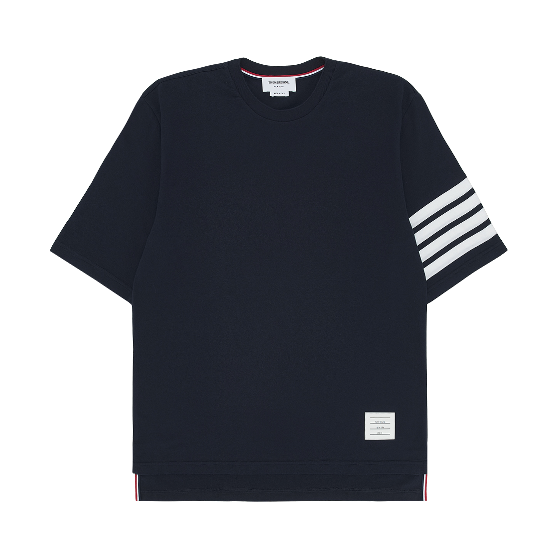 톰브라운 숏슬리브 티셔츠 네이비(Thom Browne Short Sleeve T-Shirt Navy)