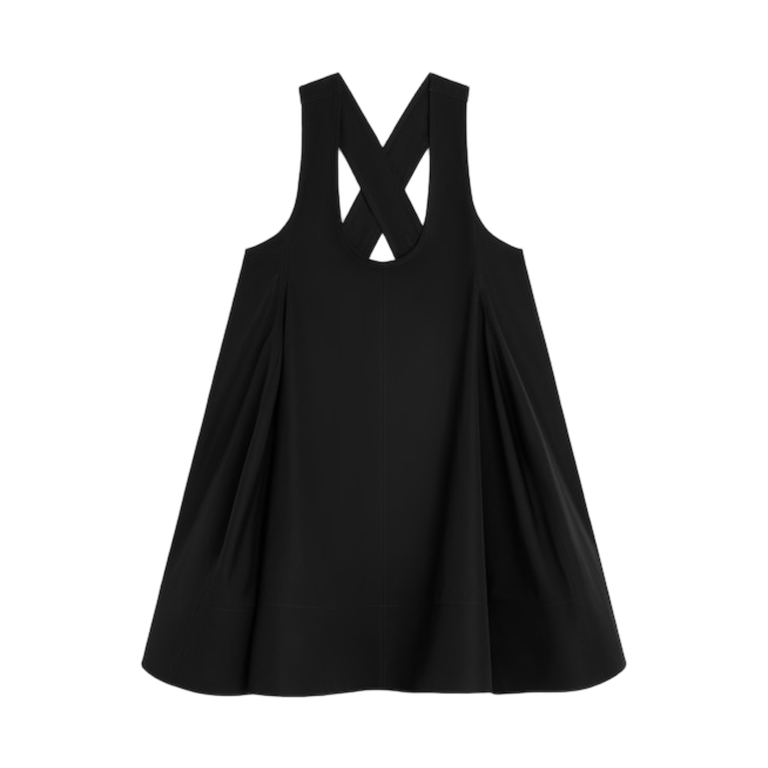 RR0RG4H77-38NO (W) Celine Mini Dress in Cotton Poplin Black