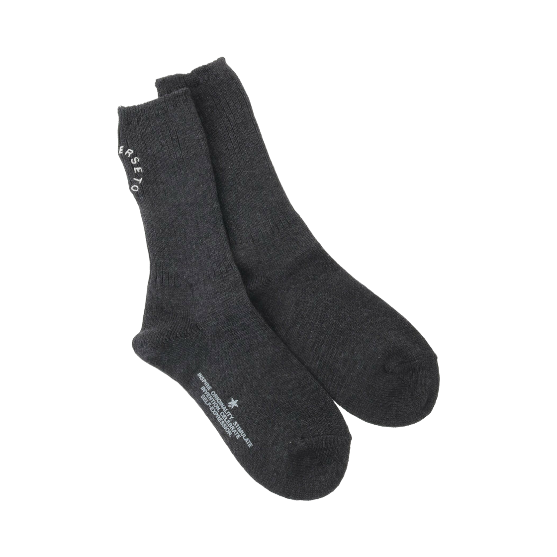 A2866PSC004 Converse Tokyo Circle Logo Rib Socks Charcoal Gray