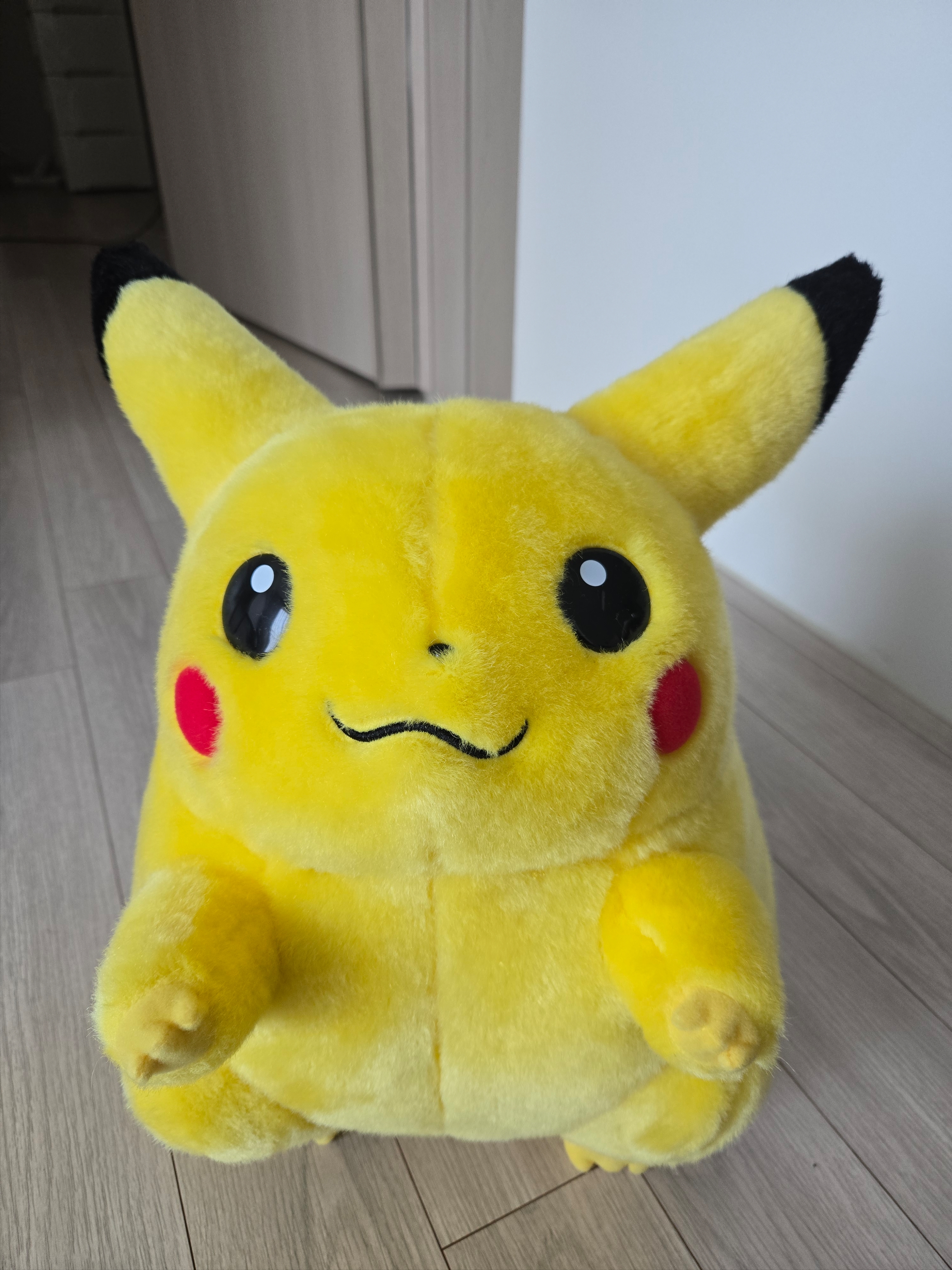 Pokemon Monster Collection 30th Anniversary Pikachu Okaeri! Plush 착용 스타일