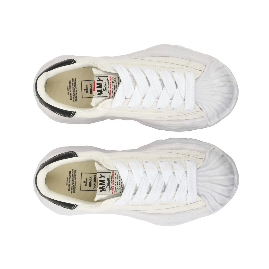 메종 미하라 야스히로 블레이키 OG 솔 캔버스 로우탑 스니커즈 화이트(Maison Mihara Yasuhiro Blakey OG Sole Canvas Low-top Sneakers White) - 5