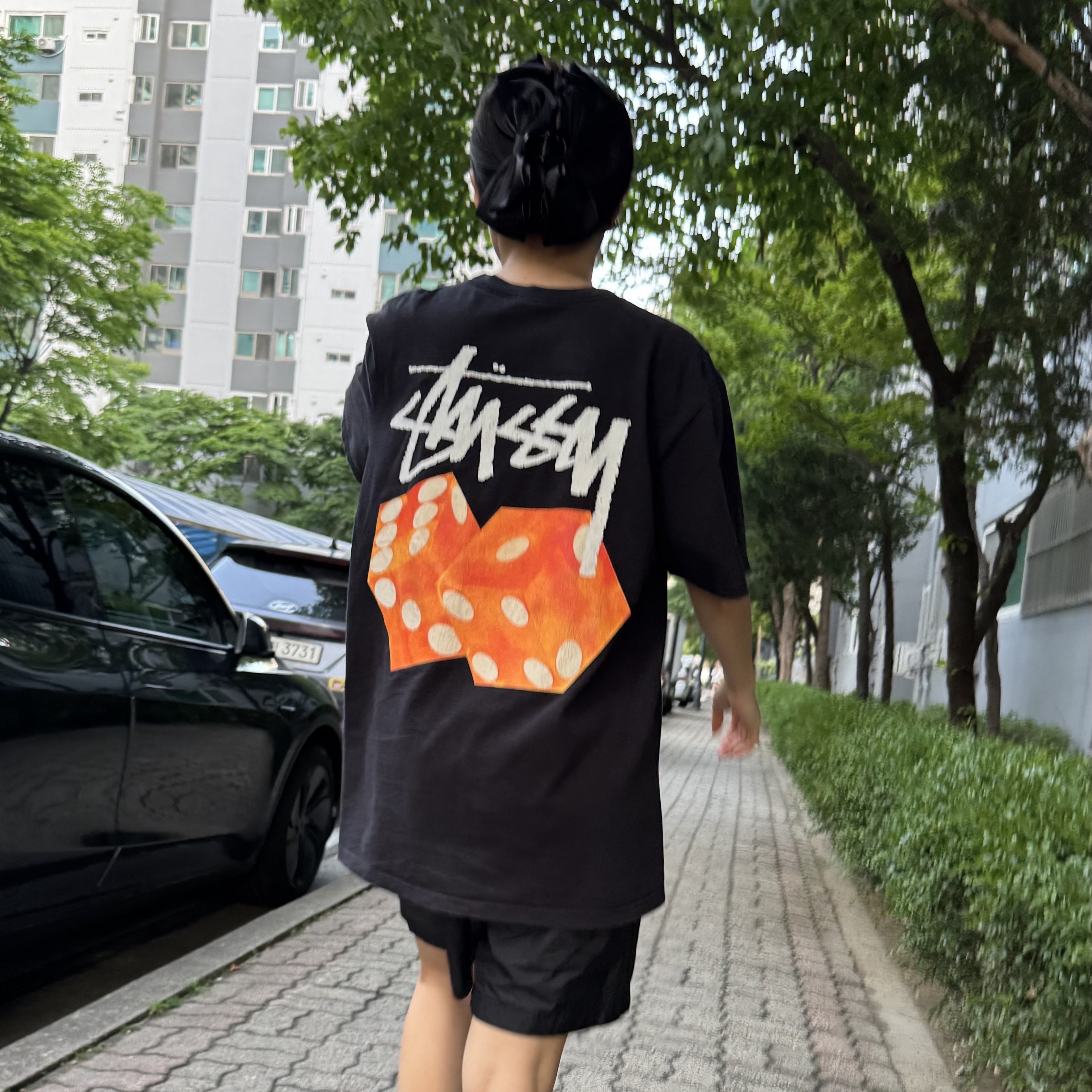 Stussy Diced Out T-Shirt Black 착용 스타일