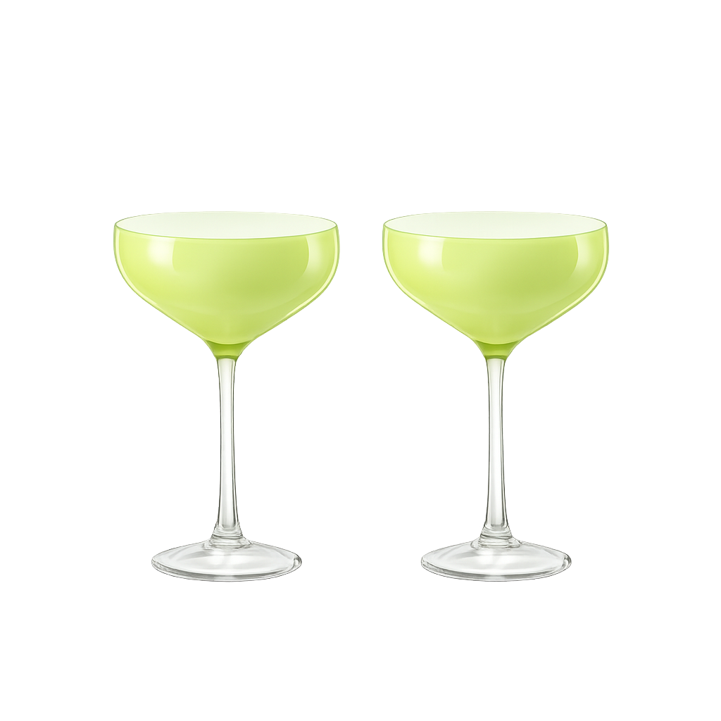 크리스탈렉스 프랄린 낮은 샴페인잔 그린 (180ml) 2p(Crystalex Praline Low Champagne Glass Green (180ml) 2p Set) - 1