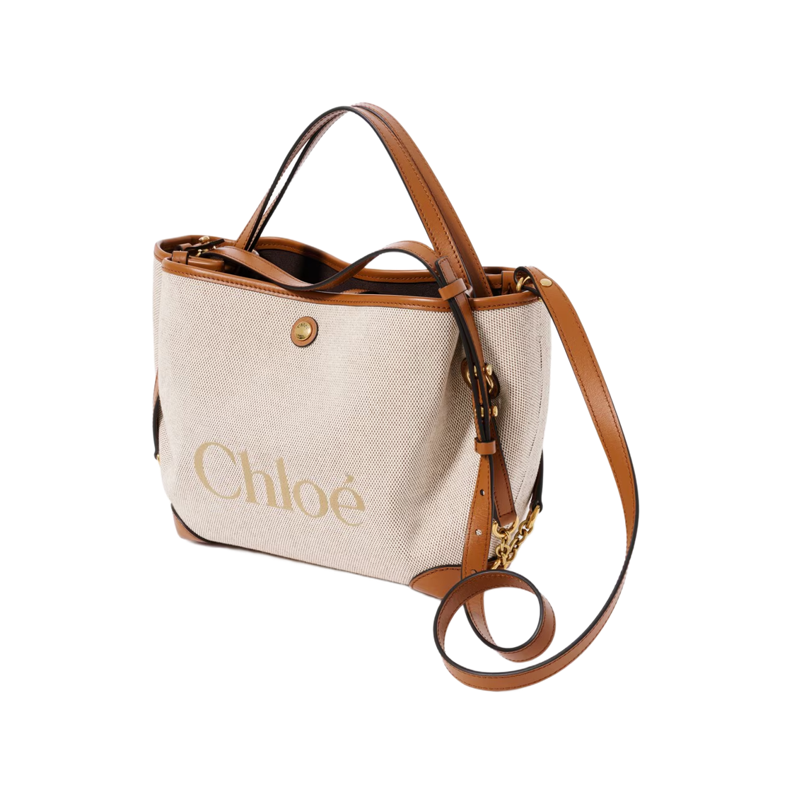 끌로에 스몰 끌로에 클로버 더블 캐리 백 캔버스 클레이 브라운(Chloe Small Chloe Clover Double Carry Bag in Canvas Clay Brown) - 2