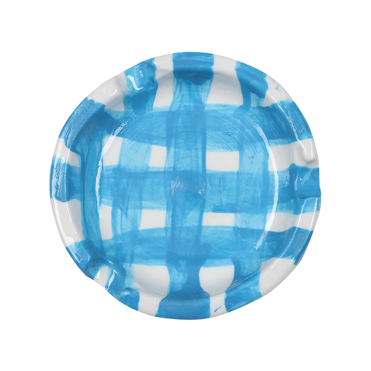 아웃도어서비스 세라믹 애쉬트레이 - 블루 체크(OS Ceramic Ashtray - Blue Check)