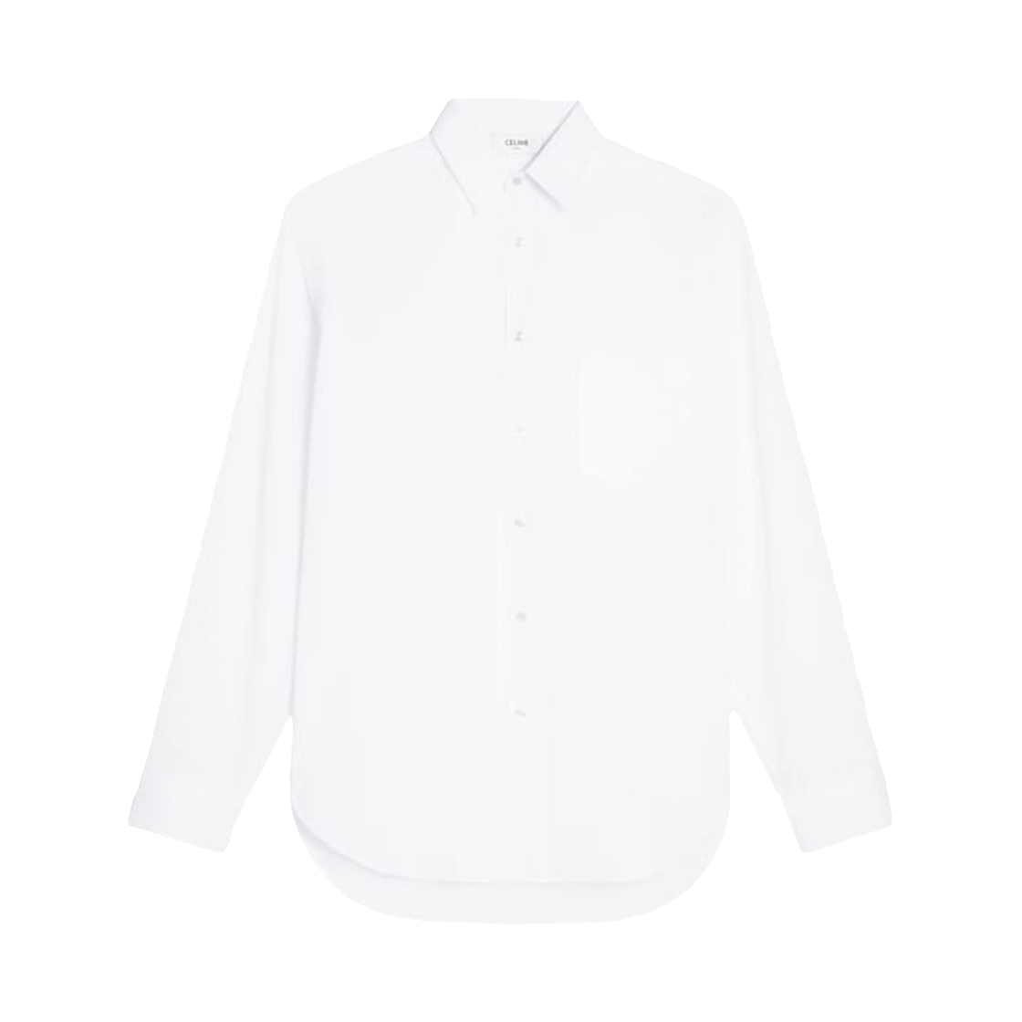 RC0LX0T01-01BC (W) Celine Large Shirt in Cotton Poplin White