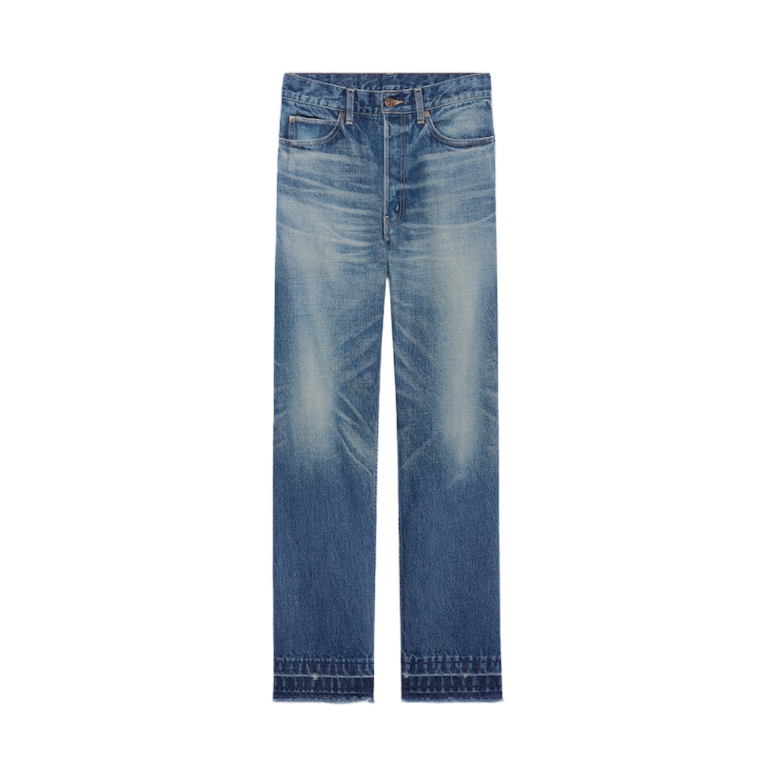 2N850930F-GDP4 Celine Wesley Jeans in Cotton Denim Broken Blue Wash