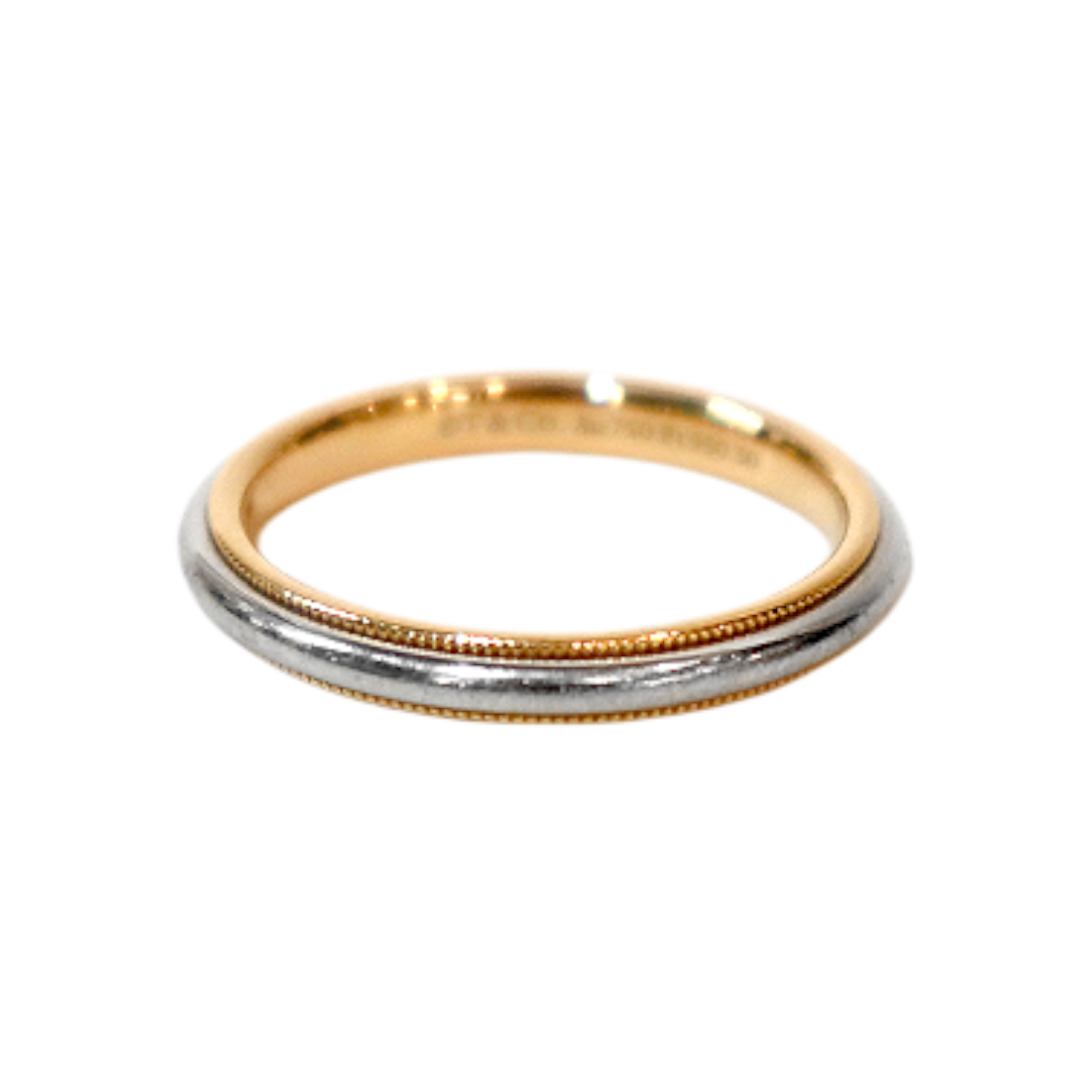 IT68T9NSDSSS Tiffany & Co. Platinum & Rose Gold Milgrain Ring C-B60324