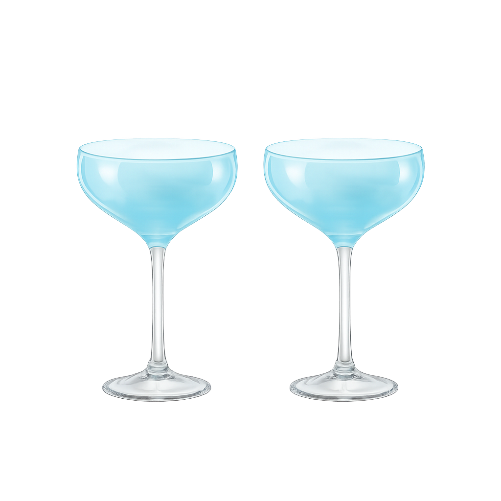 크리스탈렉스 프랄린 낮은 샴페인잔 블루 (180ml) 2p(Crystalex Praline Low Champagne Glass Blue (180ml) 2p Set)